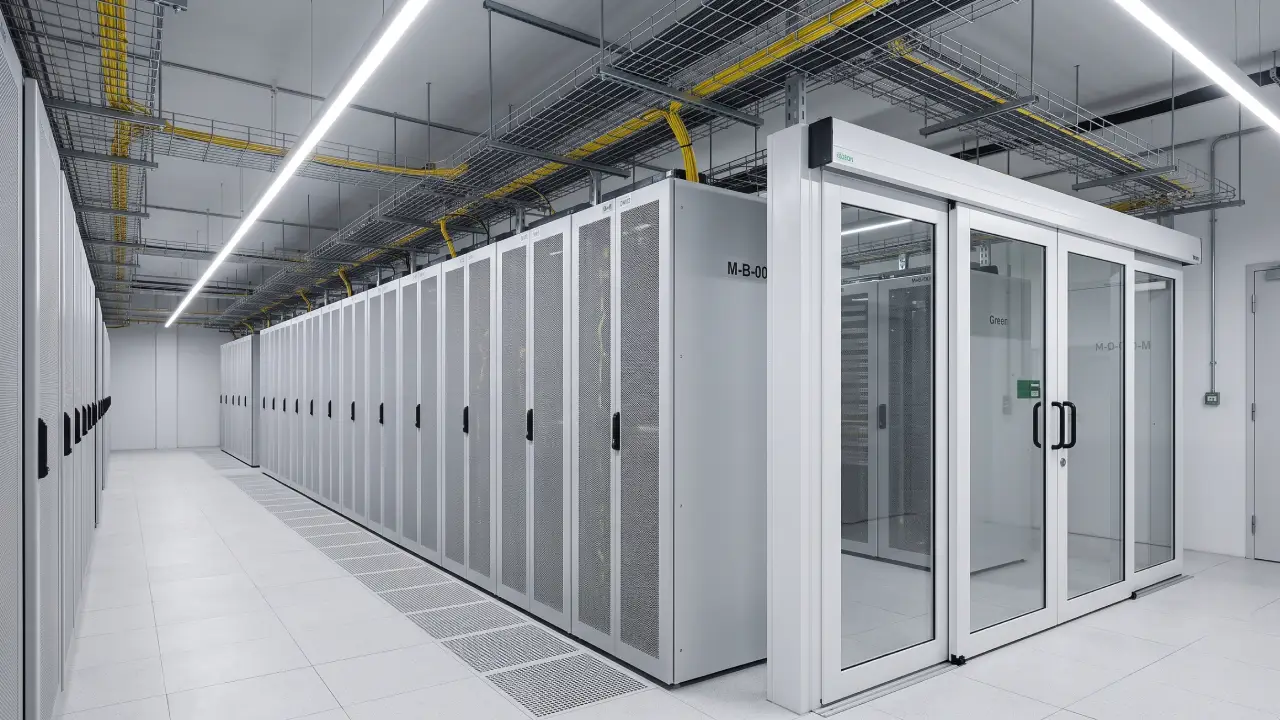 Secure enterprise dedicated server racks inside our Birmingham data center facility